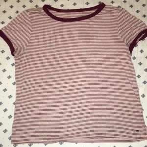 American Eagle Large Red Stripped Shirt